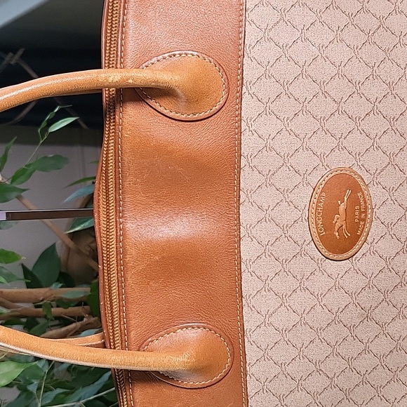 Long Champ Vintage Leather Trim Tote With COA - Picture 2 of 16